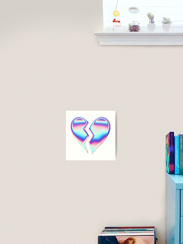 Aesthetic Vaporwave Heart Broken Art Print By Ashunnnnnnaaa