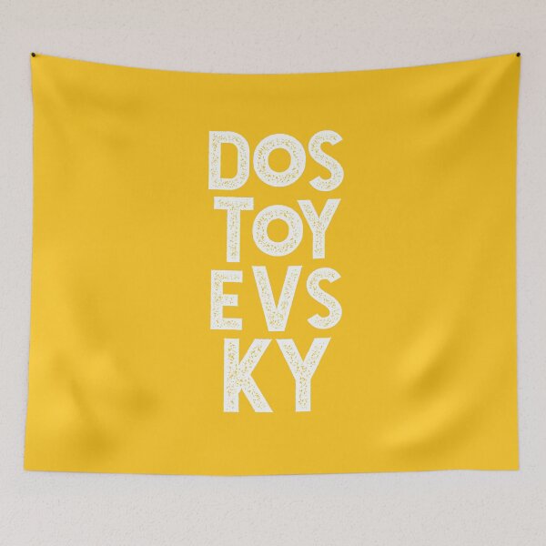 Item preview, Dostoevsky Typography. Russian Literature Lettering. White Retro Distressed designed and sold by kierkegaard.