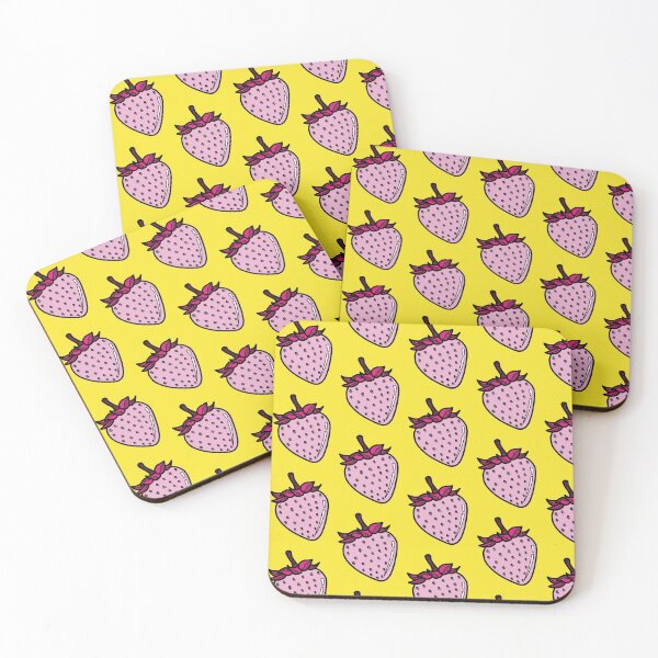 Hot Tropics - Yellow Strawberry Coasters (Set of 4)