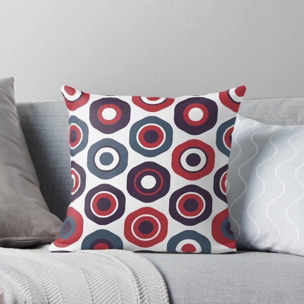 Artikelvorschau, Knopfmuster in Rot, Weiß und Blau. Niedliche minimalistische Geometrie entworfen und verkauft von kierkegaard.