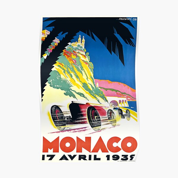 Affiche du Grand Prix Automobile de Monaco 1932 Poster