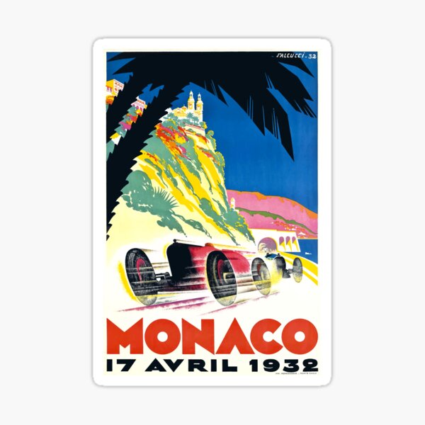 Item preview, Affiche du Grand Prix Automobile de Monaco 1932 designed and sold by retrographics.