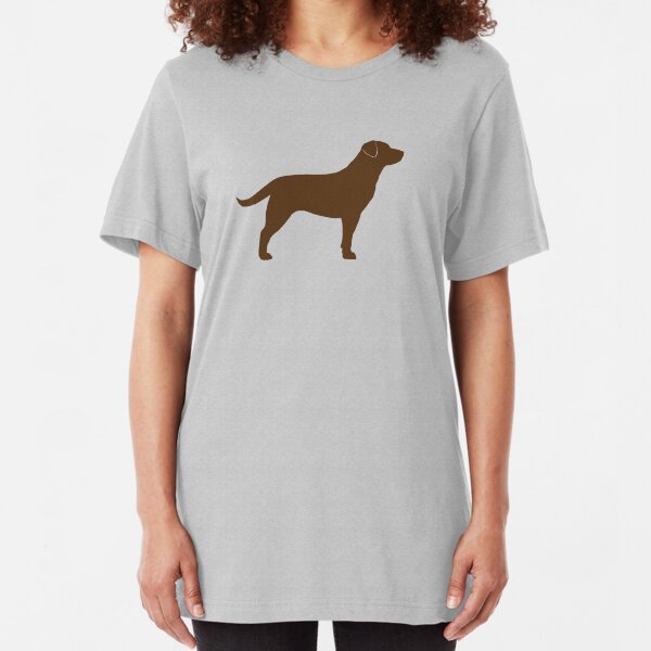 Chocolate Labrador Retriever Silhouette(s) Slim Fit T-Shirt