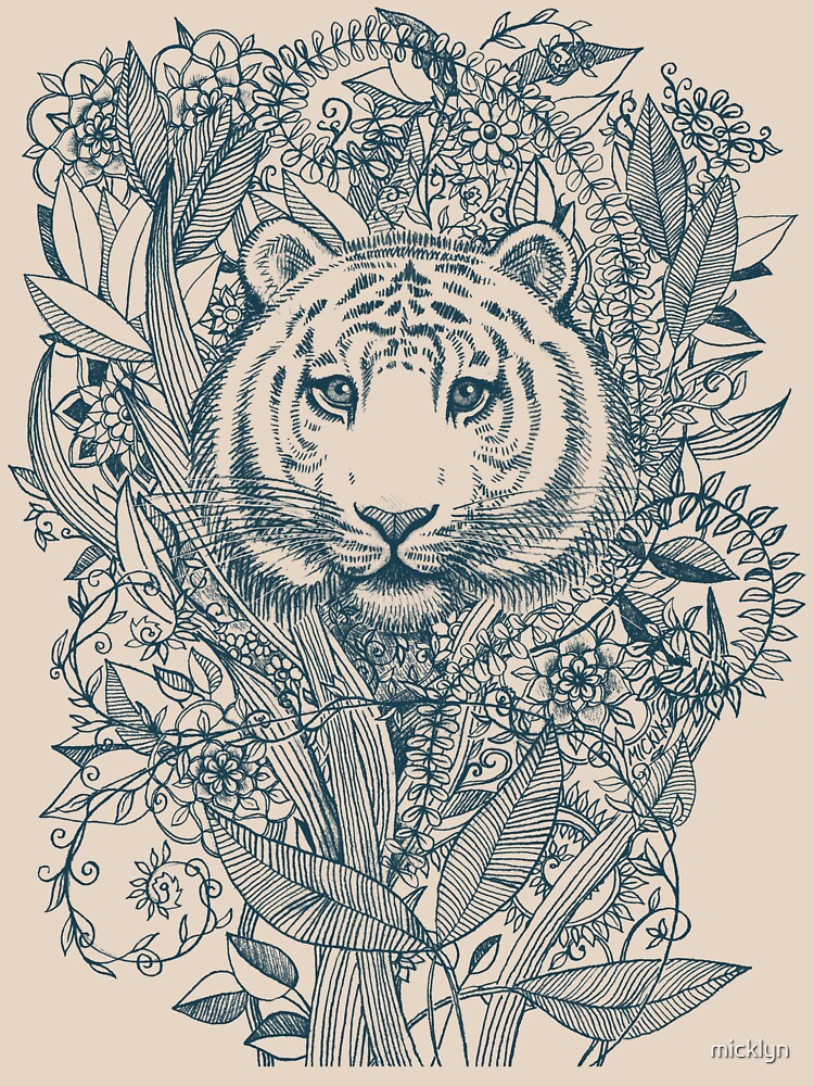 Thumbnail 7 of 7, Essential T-Shirt, Tiger Tangle designed and sold by micklyn.