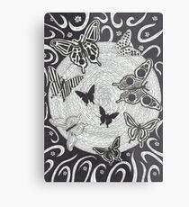 Night Butterflies Metal Print
