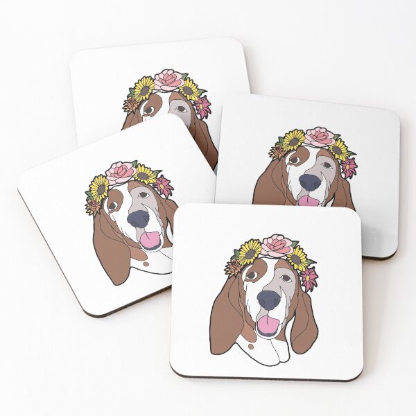 Item preview, Flower Crown Basset designed and sold by nerddleurddle.