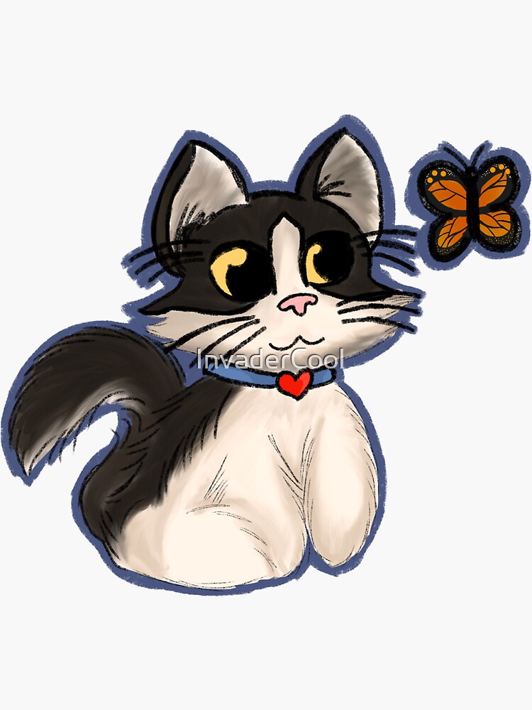 Thumbnail 3 of 3, Sticker, Baan the cat designed and sold by InvaderCool.