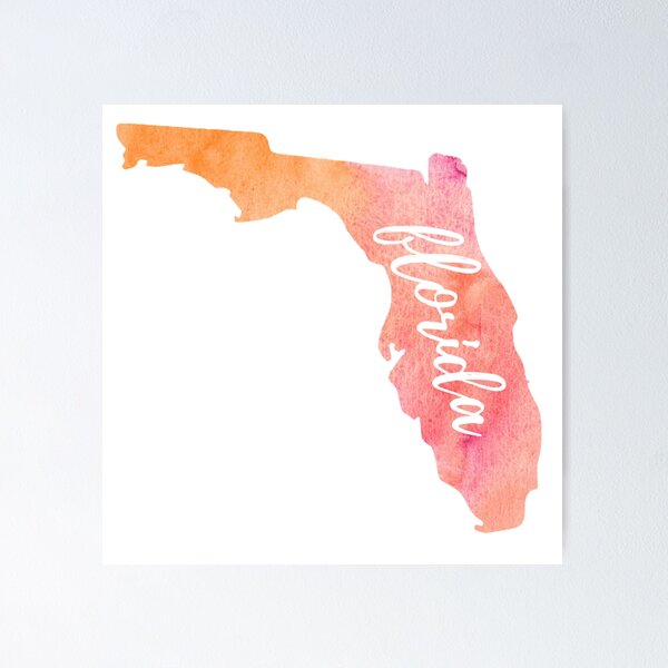 Item preview, Florida Watercolor Silhouette designed and sold by nxtleveldesign.