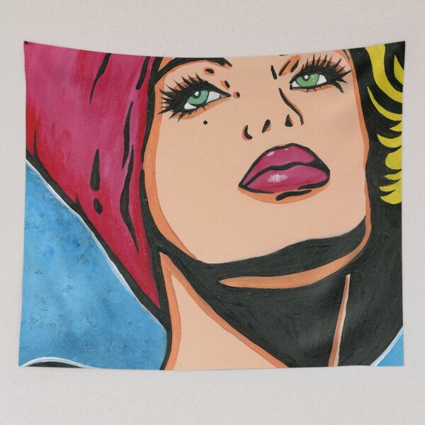 Item preview, Vintage pop art comic girl by Cristina Gálvez designed and sold by Cristina Galvez Viana.