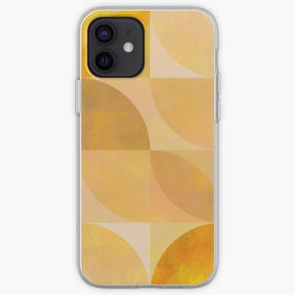 golden mid century geometry iPhone Soft Case