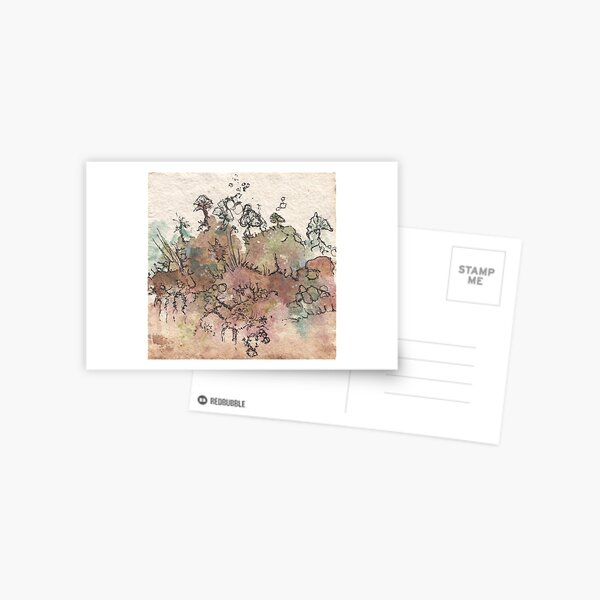 Abstraktes Aquarelldesign inspiriert vom Tongariro National Park in Neuseeland Postkarte