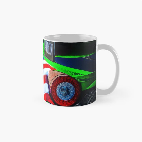 Item preview, Ferrari race car, green and American flag  designed and sold by lemans455.