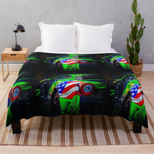 Item preview, Ferrari race car, green and American flag designed and sold by lemans455.