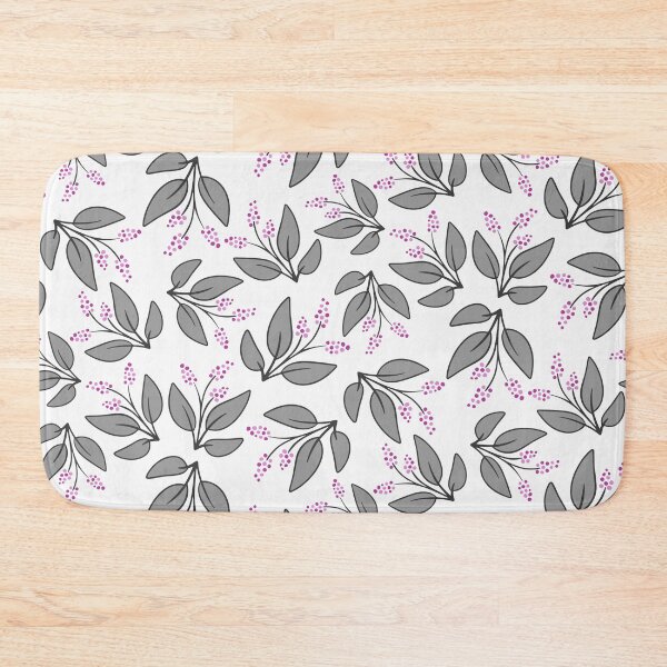 Item preview, Floral and leaves pattern in white, grey and pink designed and sold by HannaPaulina.