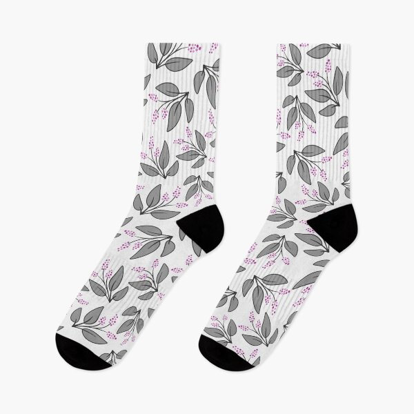 Item preview, Floral and leaves pattern in white, grey and pink designed and sold by HannaPaulina.