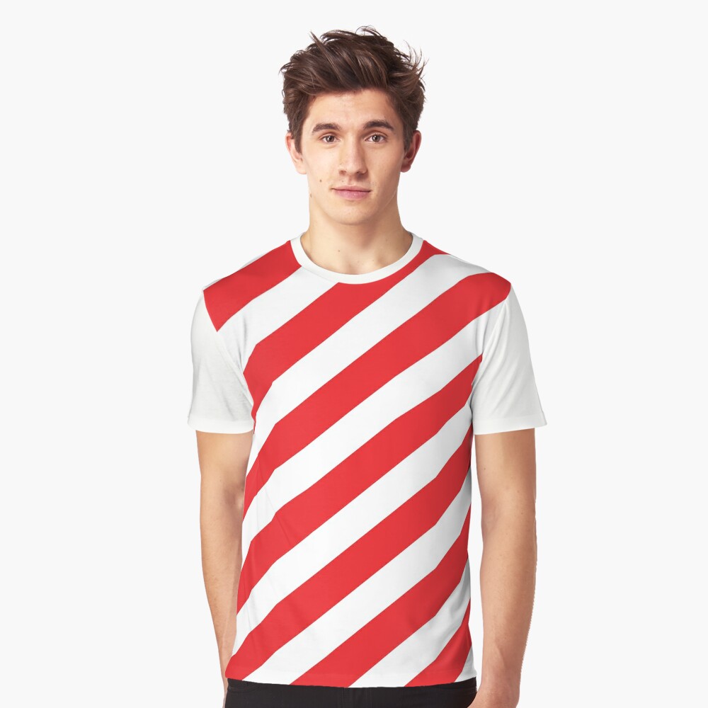 Candy Cane Christmas Red & Green Stripes Abstract Pattern Design All Over  Graphic Tee by Patterns Soup