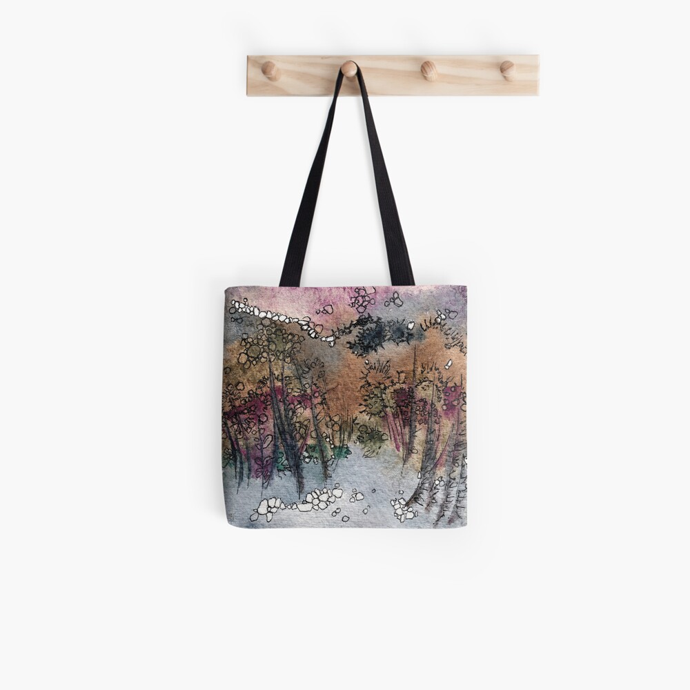 Abstract watercolor design inspired by Tongariro National Park in New Zealand Tote Bag