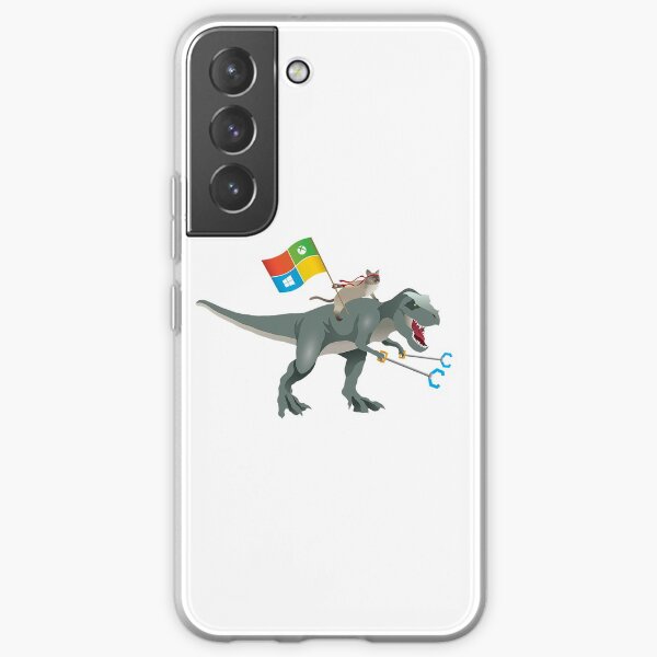Ninja Cat on Dinosaur with Flag Samsung Galaxy Soft Case