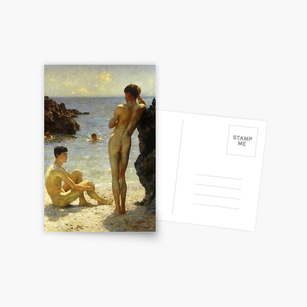 Lovers of the Sun by Henry Scott Tuke Postcard