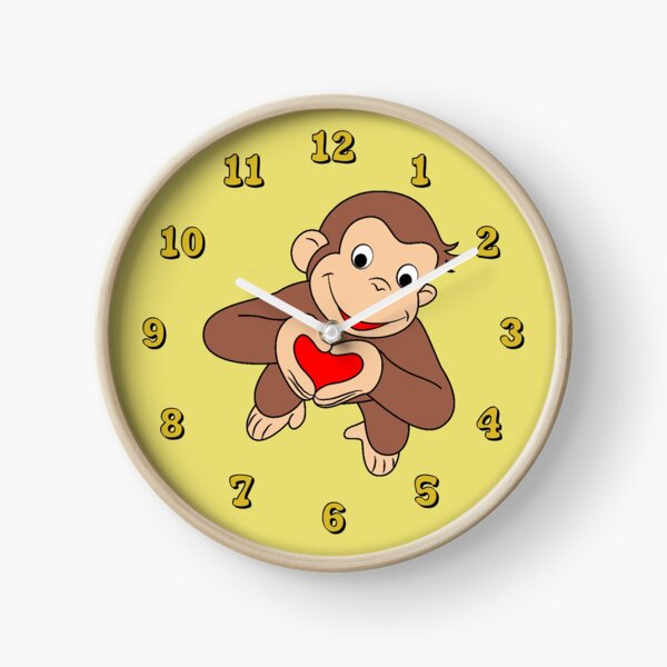 Curious George Is All Heart Clock