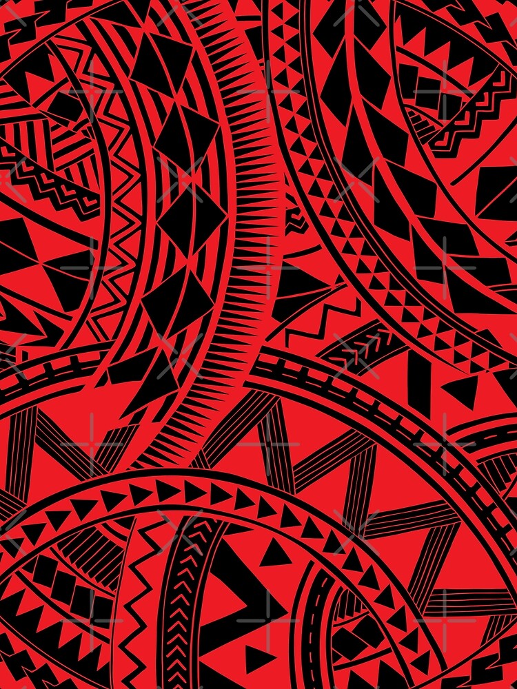 Red white Samoan Polynesian tribal design Graphic T-Shirt for Sale by  Ayelet Fleming