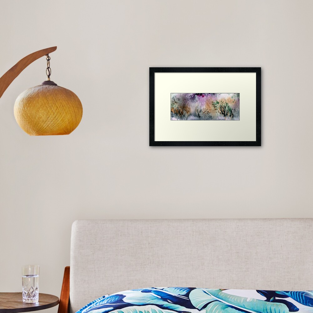 Abstract watercolor design inspired by Tongariro National Park in New Zealand Framed Art Print