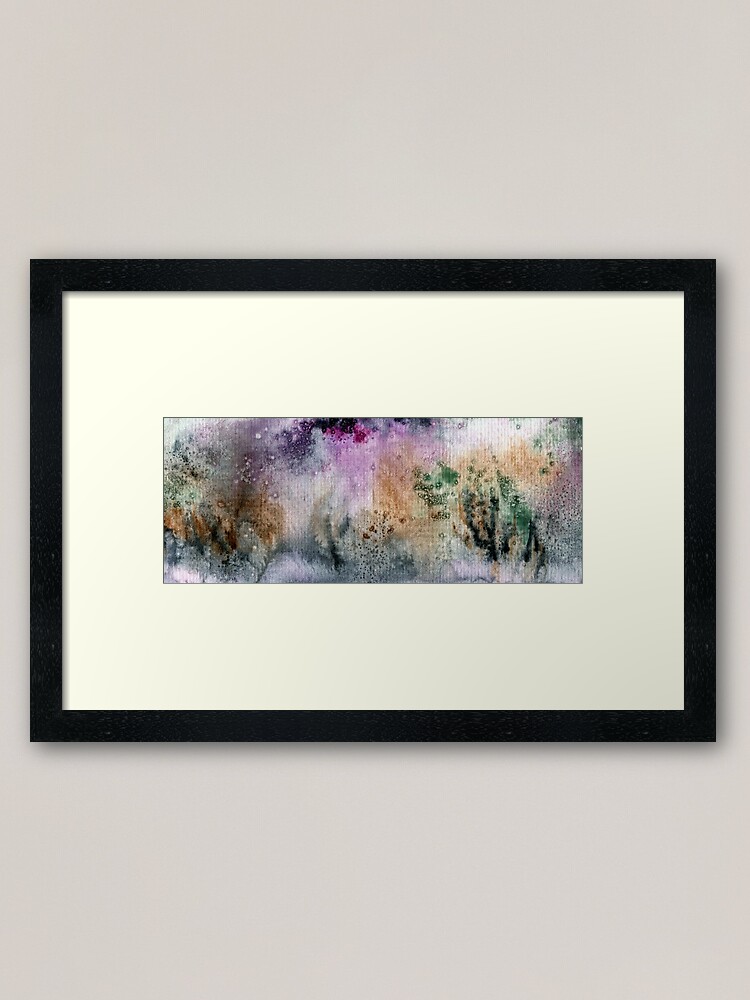 Alternate view of Abstract watercolor design inspired by Tongariro National Park in New Zealand Framed Art Print