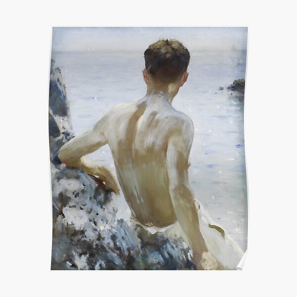 Étude de plage par Henry Scott Tuke Poster