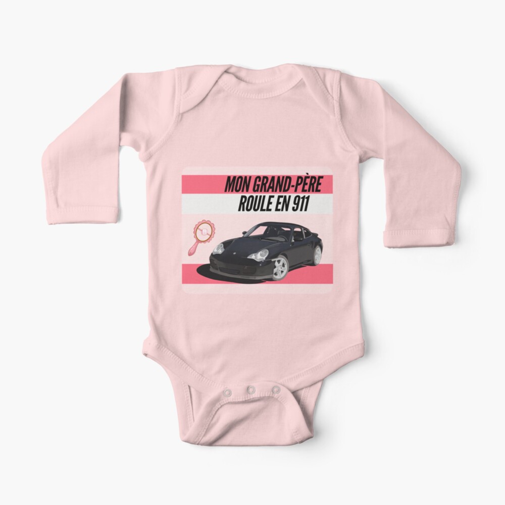 Pink My Grandfather Drives In Car 911 Baby One Piece By Mimietrouvetou Redbubble