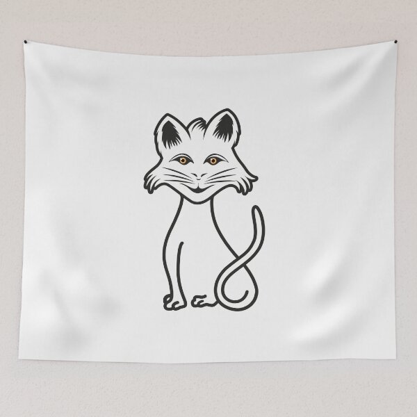 Item preview, stylized black cat designed and sold by CREATINERY.