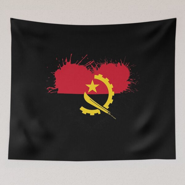 Item preview, Angola heart flag designed and sold by 1681830934131.
