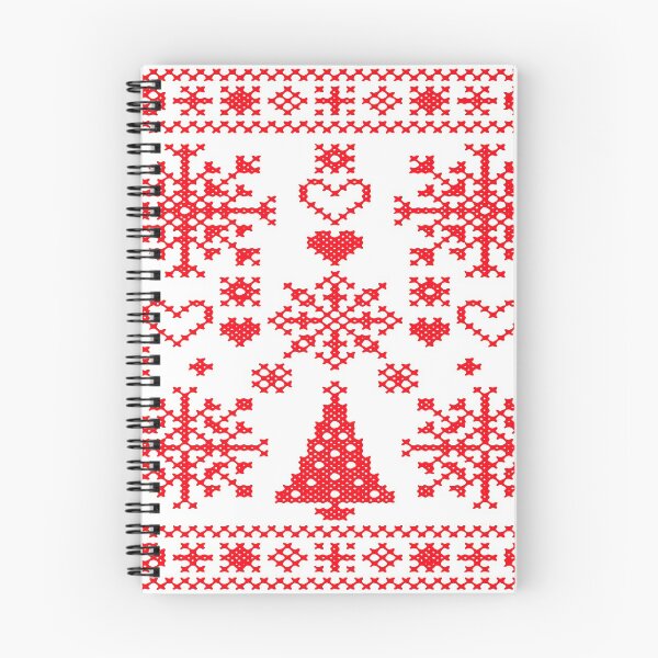 Item preview, Christmas Lover Cross Pattern Sampler Artistic Design Red designed and sold by taiche.