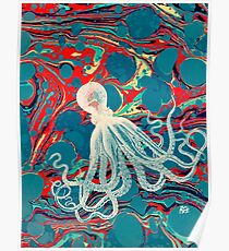 Marbled Paper Octopus Blob by Pepe Psyche Poster
