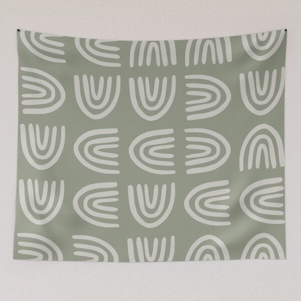 Item preview, Abstract Rainbow Pattern, Sage Green designed and sold by meggydesigns.