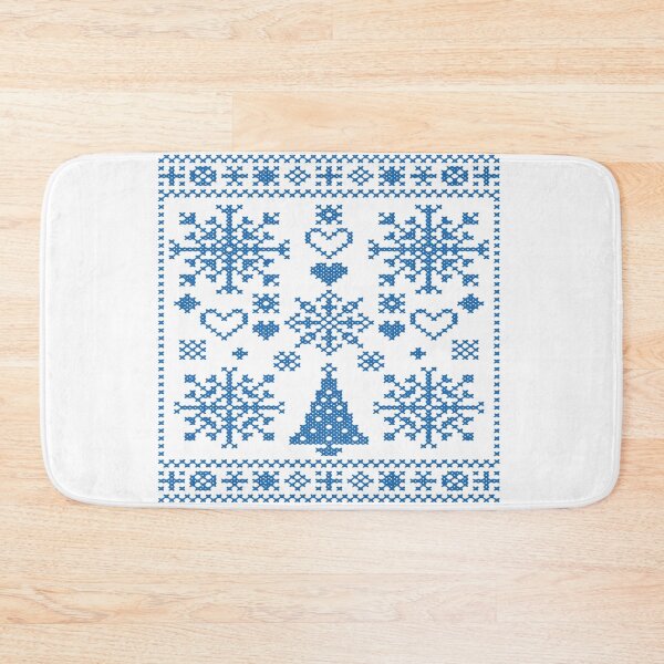 Item preview, Christmas Lover Cross Pattern Sampler Artistic Design Teal designed and sold by taiche.