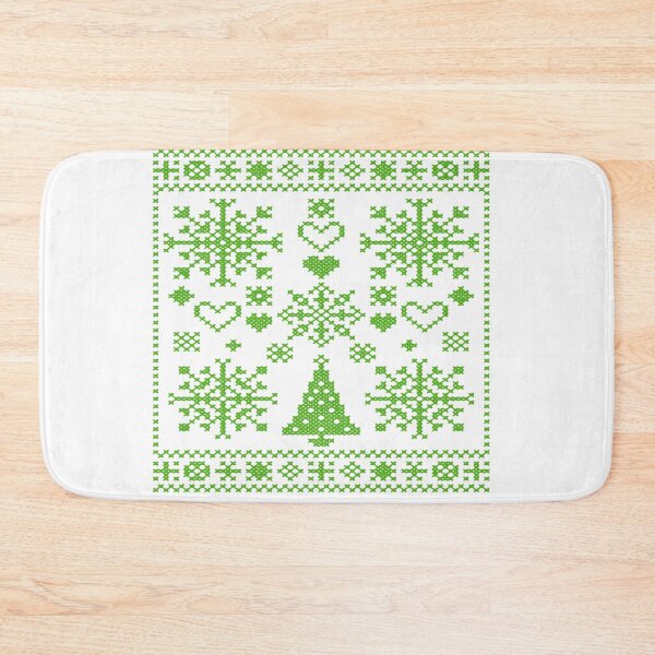 Item preview, Christmas Lover Cross Pattern Sampler Artistic Design Green  designed and sold by taiche.