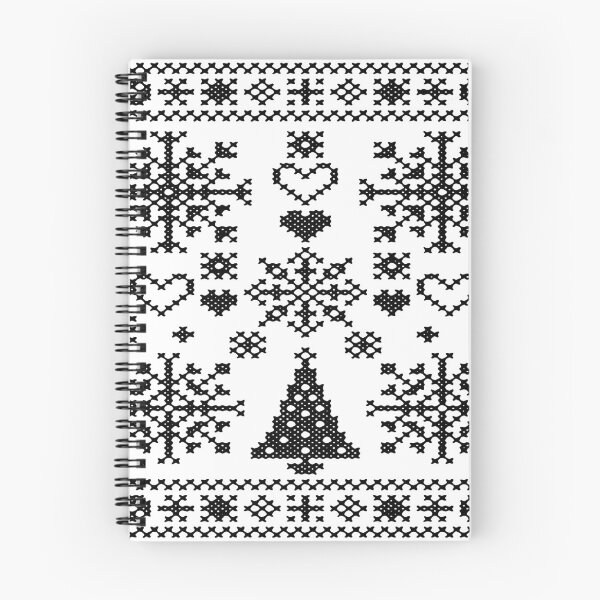 Item preview, Christmas Lover Cross Pattern Sampler Artistic Design Black designed and sold by taiche.