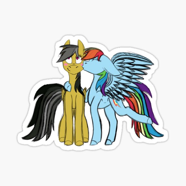 Rainbow Dash and Daring Do MLP Brony Kiss Ponies Couple Love Pride Gay Sticker