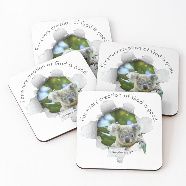 Item preview, 3D Koala 1Timothy 4:4 Gods creation designed and sold by TheKingdomAttic.