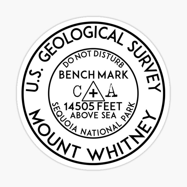 Item preview, BENCHMARK MOUNT WHITNEY CALIFORNIA USGS GEOCACHING HIKING CLIMBING designed and sold by DESTINATIONS DECAL.