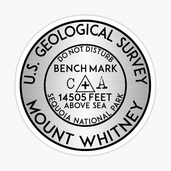 Item preview, BENCHMARK MOUNT WHITNEY CALIFORNIA USGS GEOCACHING HIKING CLIMBING designed and sold by DESTINATIONS DECAL.