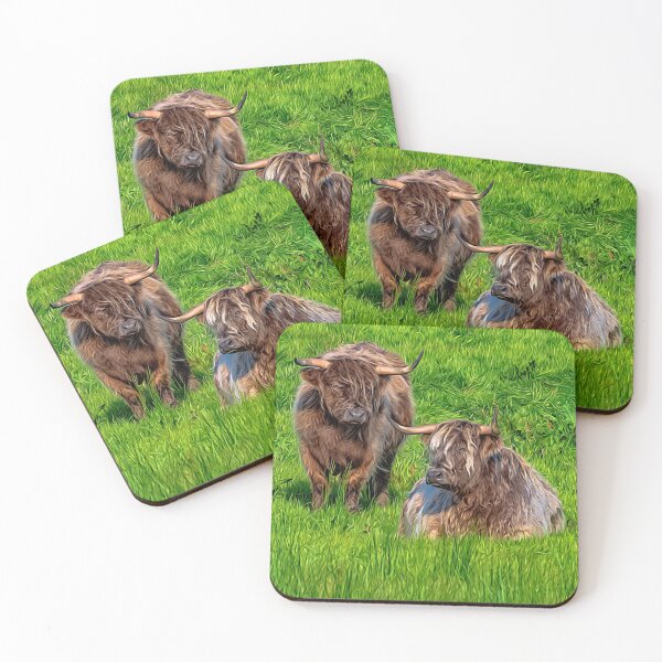 Item preview, Scottish Coos coasters 4 designed and sold by sandraanderson.