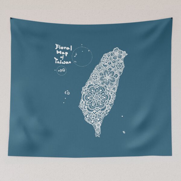 Item preview, Floral map of Taiwan - white designed and sold by isfeather.