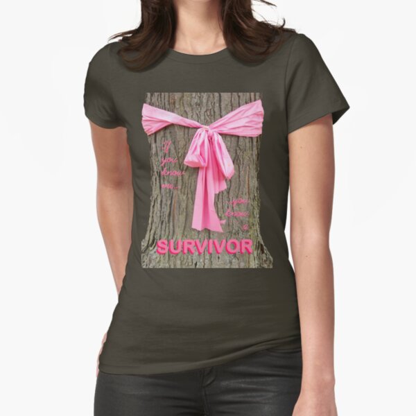 SURVIVOR: Breast Cancer Awareness Tee Fitted T-Shirt