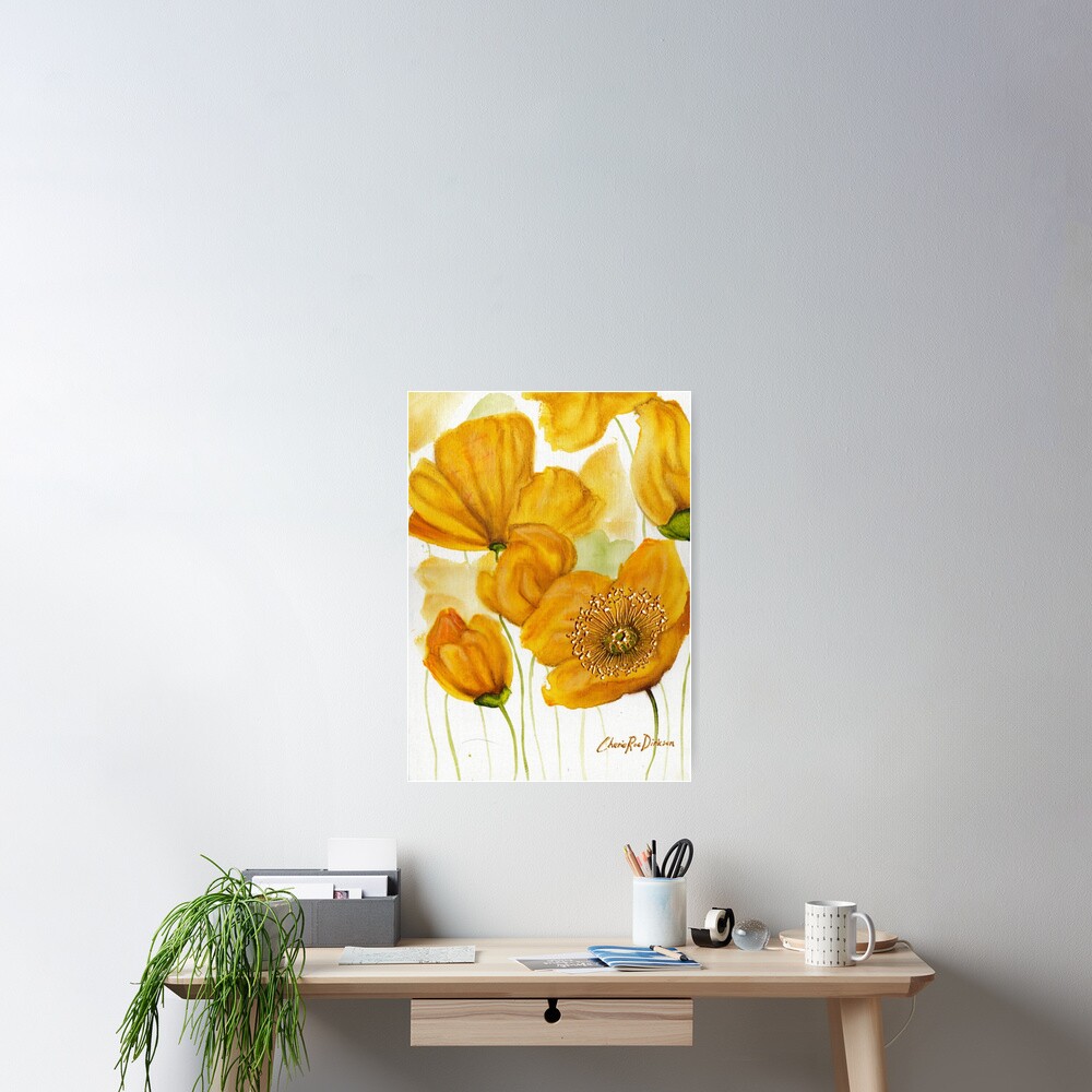 Yellow Poppies Poster