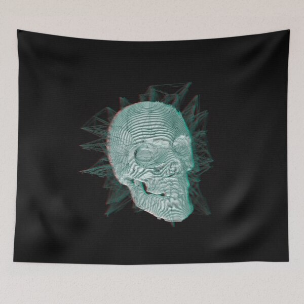 Item preview, Sliced 3d skull design designed and sold by sharpecanary.