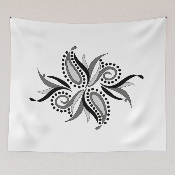 Item preview, abstract decorative gray leaves designed and sold by CREATINERY.