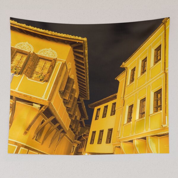 Item preview, Golden Yellow Night - Elegant Revival Facades and Oriel Windows designed and sold by Georgia Mizuleva.