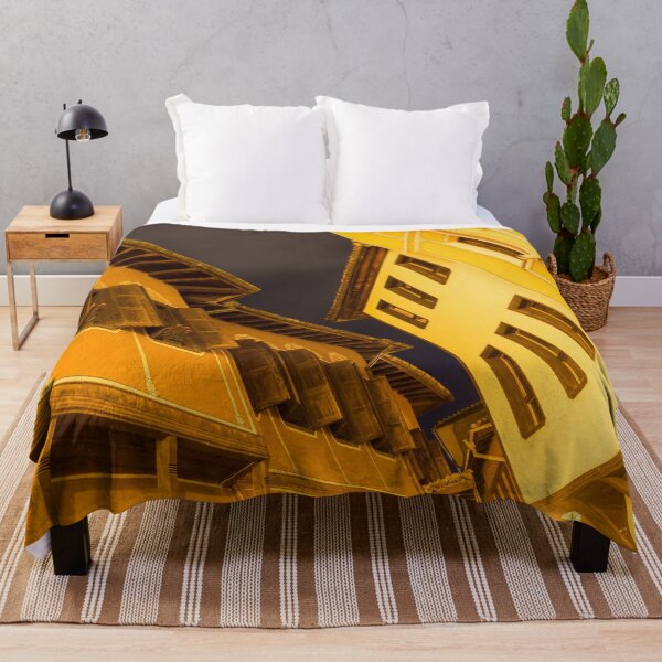 Item preview, Golden Yellow Night - Chic Zigzags of Oriel Windows and Serrated Roof Lines  designed and sold by Georgia Mizuleva.