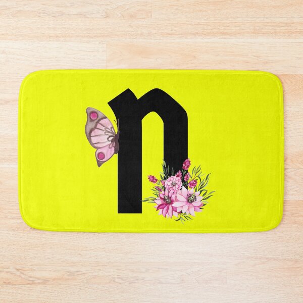 Item preview, letter n pink flower alphabet monogram butterfly designed and sold by atevern.